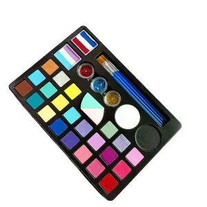 24 Colors Non-toxic Kids Makeup Rainbow Face Paint Kit Washable Face Body Paint Kits