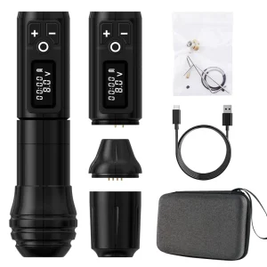 2400mAh Coreless Motor Digital Electric Wireless Rotary Tattoo Pen Machine with Dual Battery