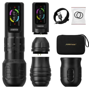2400mAh Powerful Motor 2.2 4.2mm Adjustable Stroke Wireless Tattoo Machine Pen with Spare Grip for Artists Body Art