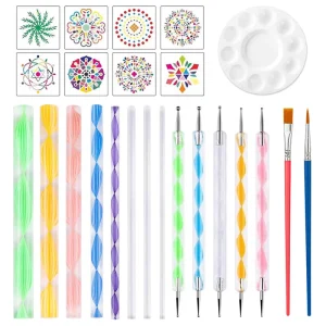 24Pcs Mandala Dotting Tools for Painting Mandala Rocks Nail Dotting Art Drawing Supplies