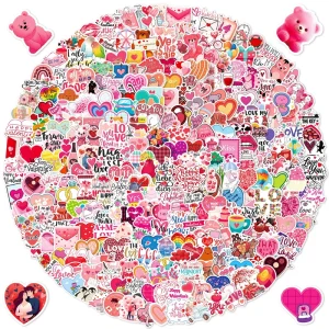 250 Valentine’s Day Series Baide Adhesive Stickers Hand-Drawn Assorted Graffiti Mix-and-Match Offset Printed