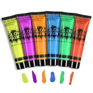 25ml Face Body Art Paint Neon Fluorescent Party Festival Halloween Cosplay Makeup Kids Face Paint 8 Colors UV Glow Painting