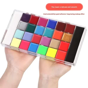 26-Color Mineral Oil Paint and Six Brushes for Body Face Clown Opera Halloween Children’s Face Painting Pigments MSDS Certified