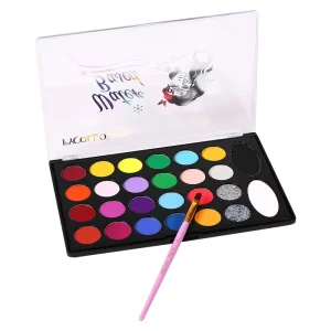 26 Color Water Based Face Paint Kit with 5 Brushes for Children Birthday Party Decorations