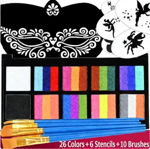 26 Colors Face Paint Kit Private Label Cosmetic Makeup Face & Body Painting Palette for Kids & Adult