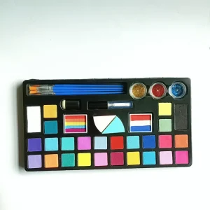 26 Colors Square Aluminum Plate Human Body Painting Pigments Halloween Party Brush Set Box Split Makeup Kit