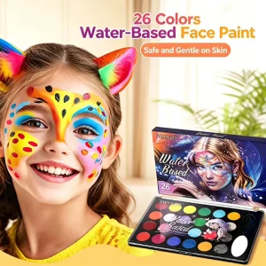 26 Colors Water Based Face Paint Quick Dry Washable Safe for Kids Adults Halloween Carnival Cosplay Body Painting
