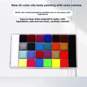 26-color Clown Oil-based Body Paint for Children’s Halloween Customizable Face Body Paint Palette