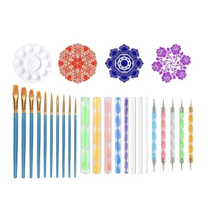 27pcs Mandala Stencil Ball Stylus Paint Tray Mandala Dotting Tools Set for Painting Rocks