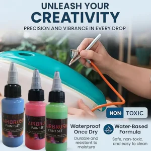 28 Colors Airbrush Paint Set with 2 Bottles Thinner Water Based Acrylic Paint Model Painting DIY Crafts Art Projects
