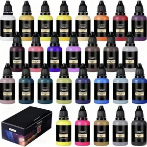 28 Colors Water Based Acrylic Airbrush Paint Kit with Thinner Non Toxic Paint Metal Model Hobby Miniature Painting Made in China