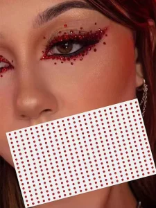 2mm Red Face Jewels Diamond Stickers for Hair Eyebrow Face Concert Look Face for Makeup Festival