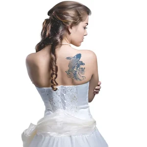 3-7 Days Plant Based Long Lasting Body Art Juice Fish Flower Temporary Tattoo Sticker 18x11cm CE Certified EN71 Certified