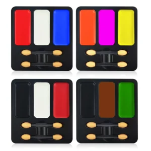 3 Multi-color Mineral Body Painting Pigment for Festival Christmas Drama Makeup Water-Soluble Children’s Face Paint Strip Brush