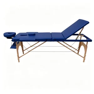 3 Section Portable Massage Bed with Wooden Frame Foldable Spa Table for Beauty Therapy