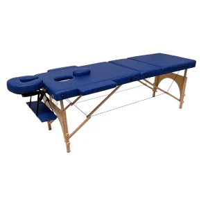 3 Section Portable Massage Table Wooden Legs Foldable Spa Bed for Clinic Salon