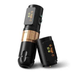 3.5mm Stroke Dual Bearing Professional Rotary Cartridge Brushless Motor Permanent Tattoo Gun with Dual Battery 12V