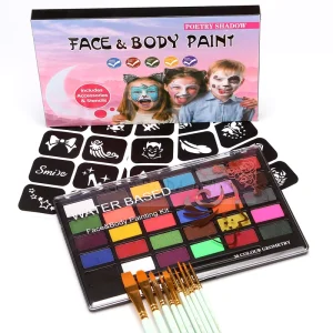 30 Color Halloween Face Paint Kit Trendy Matte Body Art Makeup Non Toxic Gouache Paint Set