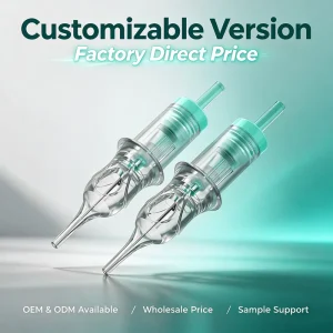 304 Stainless Steel Disposable PMU Cartridge Needle EO Sterilized OEM 1RL 3RL for Eyebrow Lip Permanent Makeup