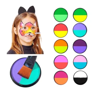 30g Double Color Water Based Single Cake Face Paint Professional Makeup Face Paint for Costume
