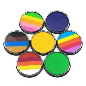 30g Face Paint Rainbow Split Cake Face Paint Water Activated Face Paint Halloween Party Body Painting Makeup
