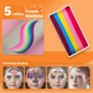 30g Neon Halloween Face Paint Palette Water Activated Liner for Kids UV Pinturas Faciales for Body Art and Costume Ideas