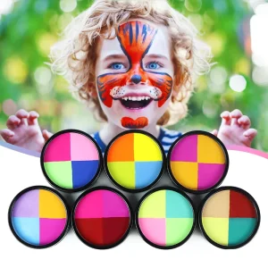 30g Non-Toxic Natural Plant Water-Based Professional Vegan Split Face Body Paint Kit Easy Wash Halloween