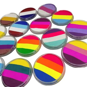 30g Water Activated Face Paint Multi layer Face and Body Painting Rainbow Split Cake Body Art Face Painting for Party