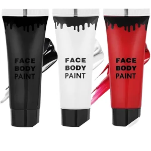 30ml Black White Red Halloween Joker Clown Makeup Kit Face Body Paint or Clown Skull Cosplay Costume SFX Set
