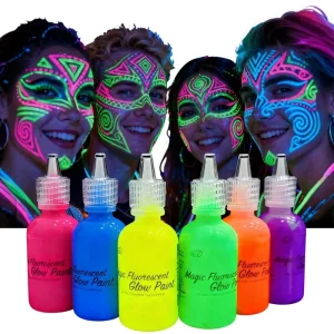 30ml UV Black Light Body Paint 6 Colors Fluorescent Bright Neon Face Painting Carnival Make Up Fancy Dress