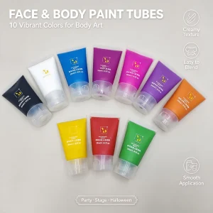 30ml Water Based Face Body Paint Tube Washable Non-toxic Skin Safe Body Art Paint for Halloween Cosplay Party Stage Makeup