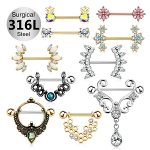 316L Stainless Steel Female Nipple Piercing Ring Body Jewelry
