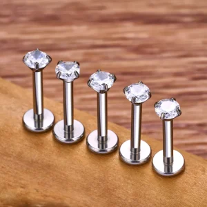 316L Surgical Stainless Steel Body Piercing Jewelry Jewel set Multi hued Plating Ear Piercing Lip Piercing