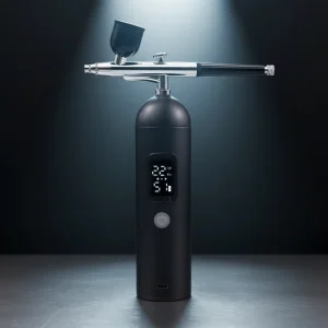 35PSI Airbrush Compressor Kit Auto-Stop Dual Action Design Gravity Piston Portable for Efficient Painting