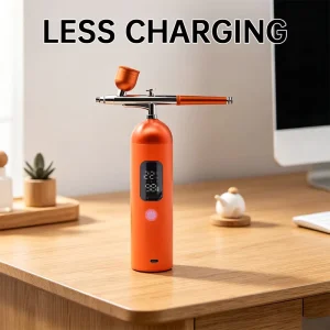 35PSI Rechargeable Dual Action ABS Piston Airbrush Compressor Kit with Auto-Stop Professional Painting Tool for Artists Modelers