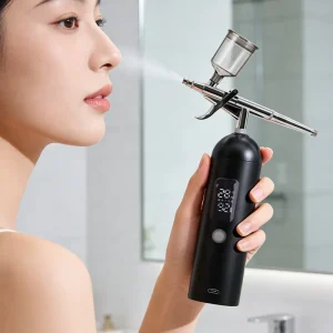 35PSI Rechargeable Integrated 3 Speed Adjustment Professional Makeup Tanning Cake Decor Paint Dual Action Airbrush Set