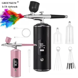 38PSI Portable LCD Screen Nail Airbrush Gun Machine Spray Cordless Auto Airbrush Set Nail Art Paint Nail Airbrush Compressor