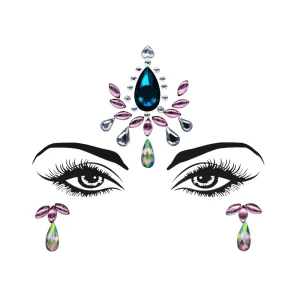 3D Acrylic Face Tattoo Stickers Glitter Rhinestone Temporary Tattoo DIY Holiday Party Masquerade Body Facial Jewelry Tattoo