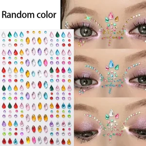 3D Colorful Teardrop Rhinestone Body Face Stickers Crystal Water Droplets Makeup Temporary Jewel DIY Tattoo Stickers Face Gem