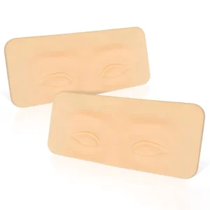 3D Eyebrow Tattoo Pair Microblading Permanent Makeup Training Tool Silicone Light Skin Tone Eyelash
