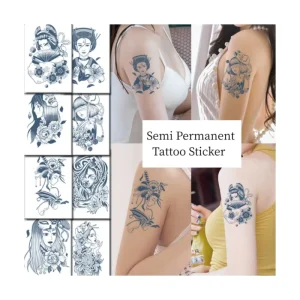 3D Japanese Geisha Body Tattoo Sticker for Women Waterproof Temporary Custom Semi Permanent Tattoo