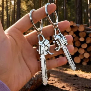 3D Miniature Chainsaw Keychain Zinc Alloy Metal Keyring Custom Logo Tools Pendant Keychains Souvenir Gift for Men