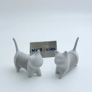 3D Printed Articulated Slinky Cat Flexible Springy Fidget Toy for Stress Relief Customizable Infill Matte Grey Feline Desk Decor