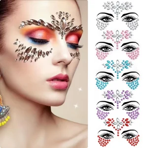 3D Rhinestone Face Tattoo Stickers for Festival Glitter Makeup Jewelry Sticker on Face Crystals Gem Jewels Diamonds Decoration