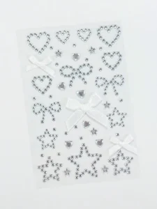 3D Rhinestone Pearl Tattoo Stickers Five petal Star Flash Diamond Face Stickers Gem Facial Sticker Body Bead Jewels Sticker