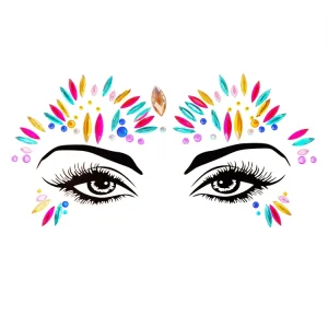 3D Sexy Face Tattoo Stickers Temporary Tattoos Glitter Tattoo Rhinestones Masquerade For Women Party Face Jewels