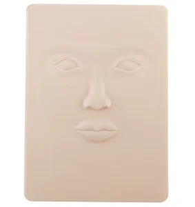 3D Silicone Disposable Practice Skin for Lip Eyes Natural Face Eyebrow Tattoo Permanent Makeup Exercise Accessory 19×14.5cm