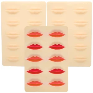 3D Silicone Permanent Makeup Practice Skin Lip Microblading Training Pad 19x14cm Durable & Soft for PMU Artists