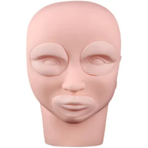3D Silicone Permanent Makeup Practice Skin Mannequin Head for Eyebrow Lip Microblading Training Academy
