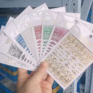 3D Snake Design Nail Stickers Women Nail Art Tattoo Slider Gel Polish Decal Temporary Tattoo Decorations